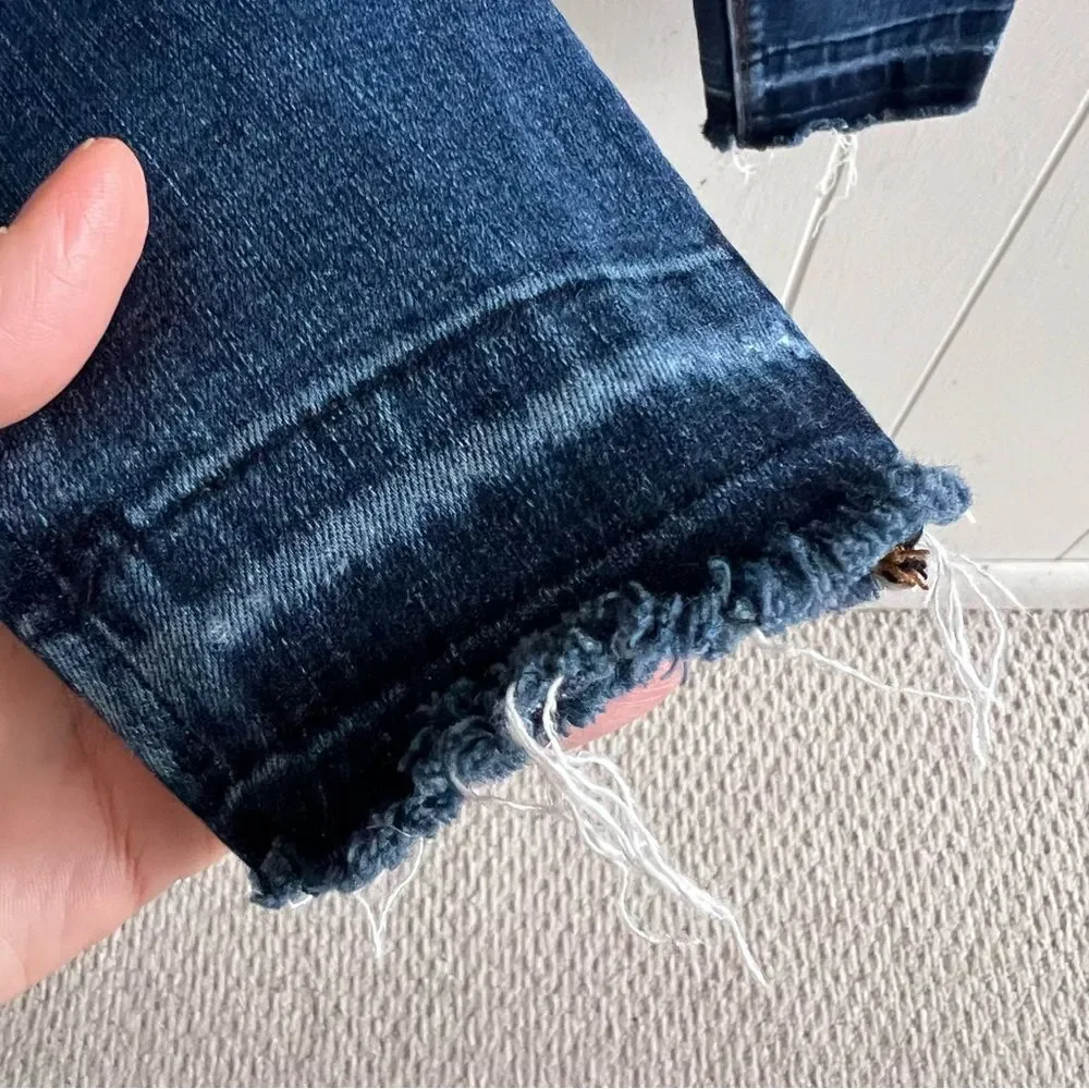 SPANX Distressed Ankle Skinny Jeans‎ in Medium Wash